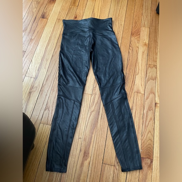 NWOT Coated Wax faux leather Moto rockstar leggings sport active athletic whimsy - Picture 5 of 6